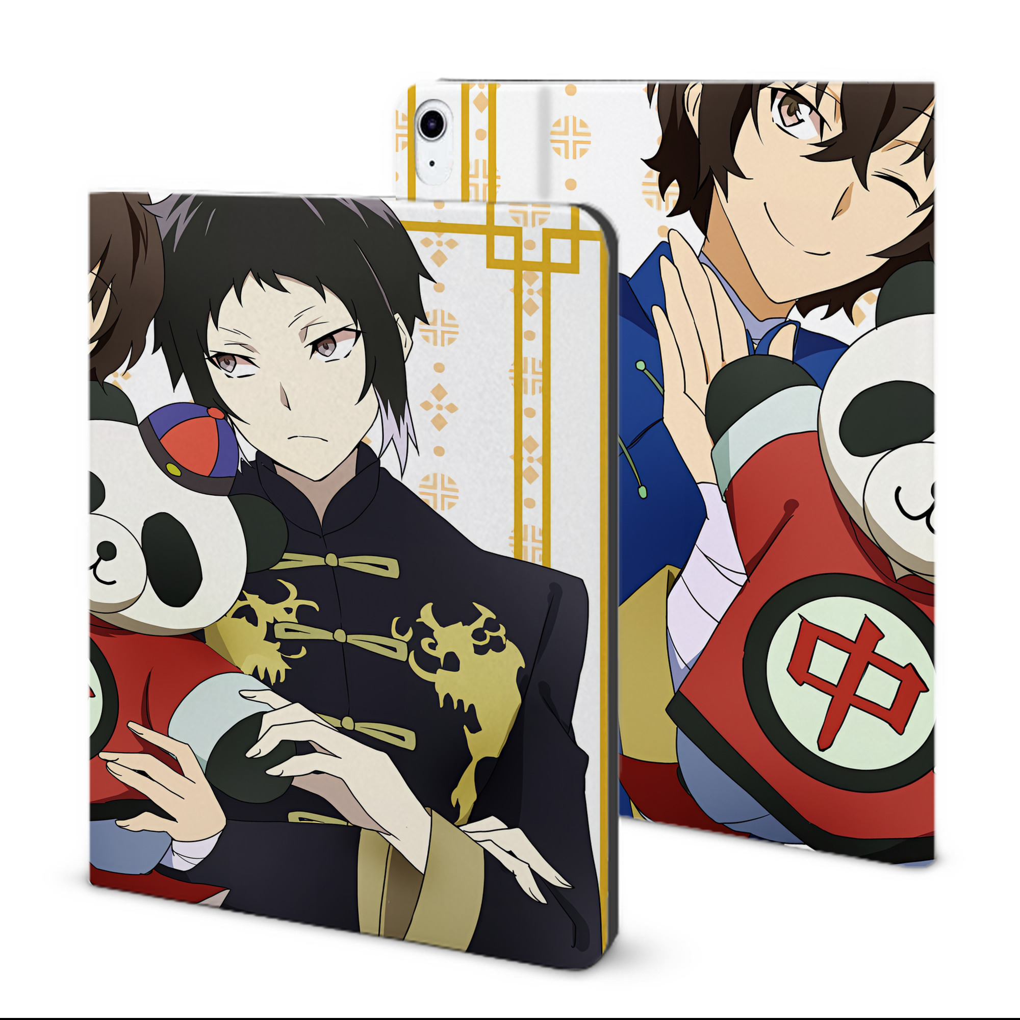 （画像用） 文豪ストレイドッグス Bungo Stray Dogs IPad ケース ブック型 PUレザー TPU 耐衝撃 軽量 薄型 ペン収納なし 全面保護 IPad 各モデル対応